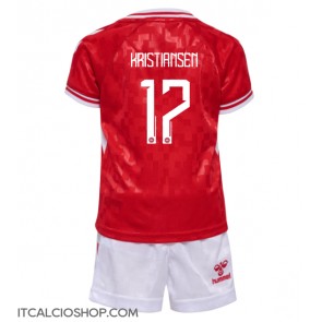 Danimarca Victor Kristiansen #17 Prima Maglia Bambino Europei 2024 Manica Corta (+ Pantaloni corti)